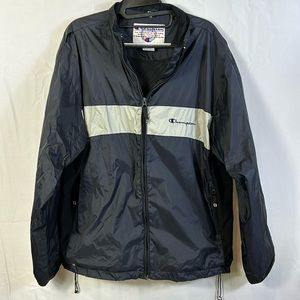Champion Black Jacket Size Medium Front Pockets Drawstring Waist